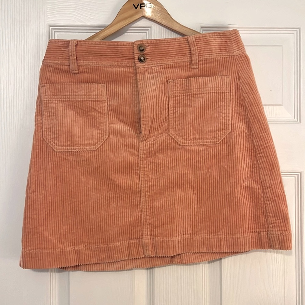 Madewell Pink/Salmon Velvet Skirt